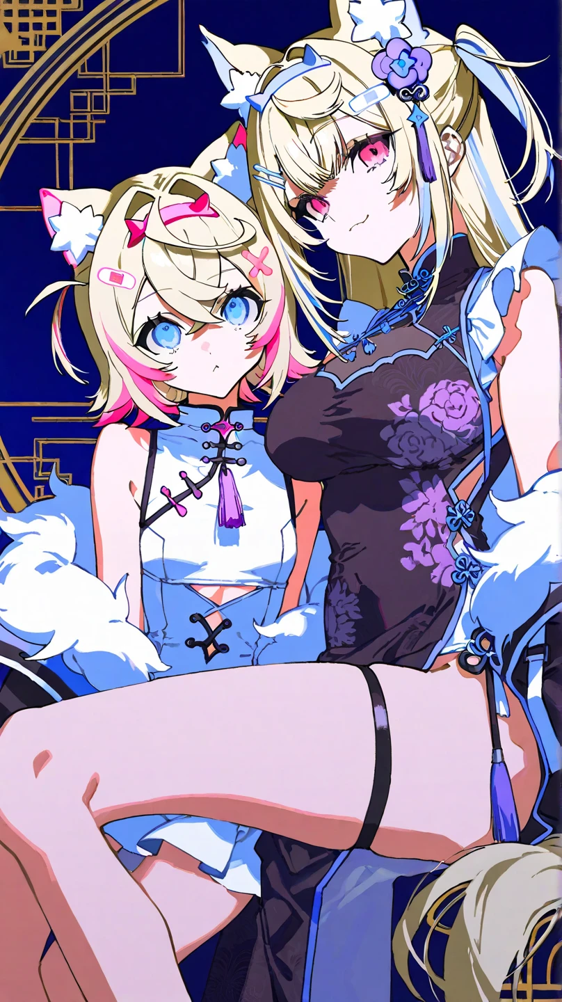 High-definition background, bright and beautiful atmosphere, 3 girls (2 years old, (1 short-tempered round face), (1 child)) (hair, surface effects), color effects), small breasts, blonde hair, inside the castle ,Luxurious room Girls dressed as ninjas, girls dressed as princesses, mini pigs dressed as ninjas, mini pigs dressed as samurai, "deltamon_sdXL :0.73) >Deltamon makes an immediate decision.(((((NSFW)))))