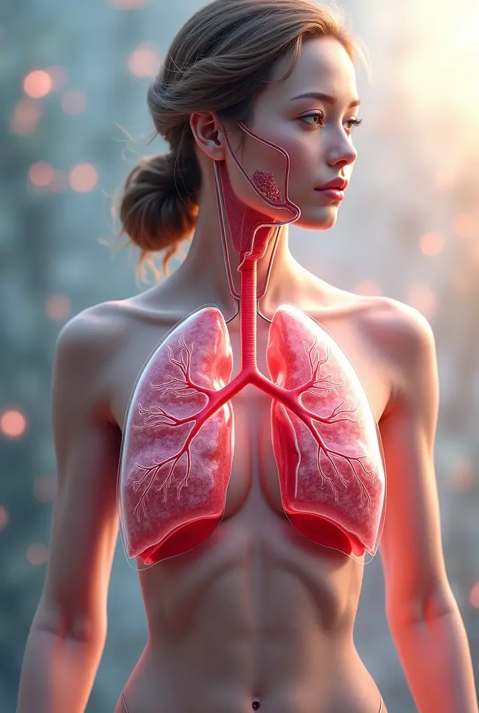 Create a highly detailed image of a full-body pose of a model with transparent, glass-like skin. The model stands elegantly, showcasing her striking form, but instead of normal skin, her entire body is made of clear, glass-like material. Inside, her organs are vividly displayed, each one glowing with vibrant neon colors.
The heart pulses with bright red, the lungs shimmer with electric blue, and the intestines swirl with neon green and yellow. Other organs also exhibit various neon hues, creating a mesmerizing and surreal effect. The scene is set against a dark, contrasting background, which enhances the glow of the neon organs and adds depth to the image. Light and shadow play across the model's body, highlighting the transparency and the colorful interior, creating an otherworldly and captivating visual. The overall image should be a stunning blend of beauty, detail, and surrealism