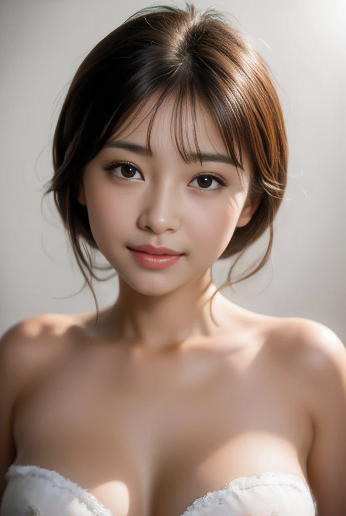 Unclear、petite person、(white panties)、(((toppless)))、(Slimed、small tit、flat boobs、small tit)、Photorealsitic、detaileds, Skin Texture, ultra-detailliert、Delicate and sexy collarbone、Super Detailed Face、Detailed lips、A detailed eye、二重まぶた、(((a 18 year old girl)))