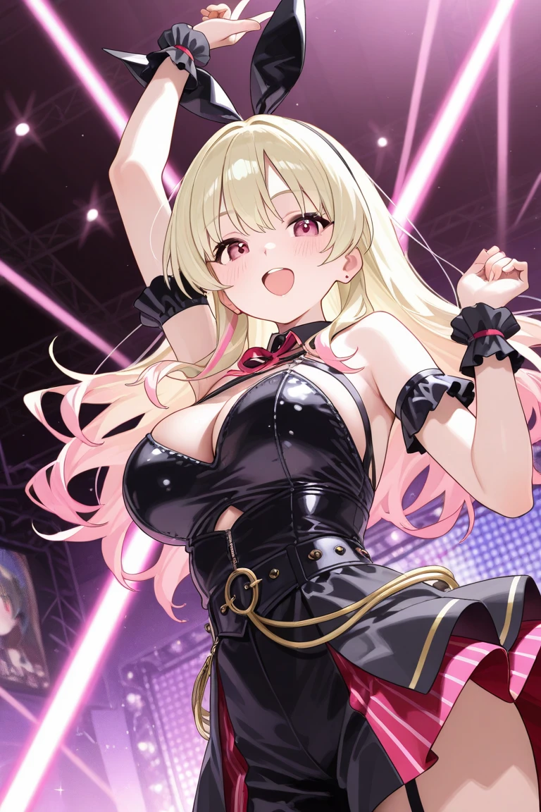 Being fondled by a group of black people,1 girl,Super delicate skin,Radiant Skin,Moist oily skin, devil smile,Huge Chest,Chest,Vibrant colors,masterpiece,best quality,Extremely detailed,high resolution,concentrated,Nightclub,Look at the audience,,Change,((masterpiece、best quality、Very detailed)、((A girl))、blond,Dark skinned hottie,Pink leopard print underwear,Hip-baring mini skirt,Gold belt,Tattoo,,Reverse Bunny Girl、Pink Eyes、((There are many piercings))、((Big Chest))、Cowboy shooting、Shooting from above、Purple light strip,((best quality)), ((masterpiece)), (detailed), (character focus、Chest Focus,whole body), Thick Legs,Side Ponytail,Long hair,curls,Double tail,Thick thighs,Huge breasts,Half Chest Exposed,Fascinating three-dimensional,Fascinating three-dimensional,Fascinating three-dimensional,Whole body soaked,Shortness of breath,Bright Black