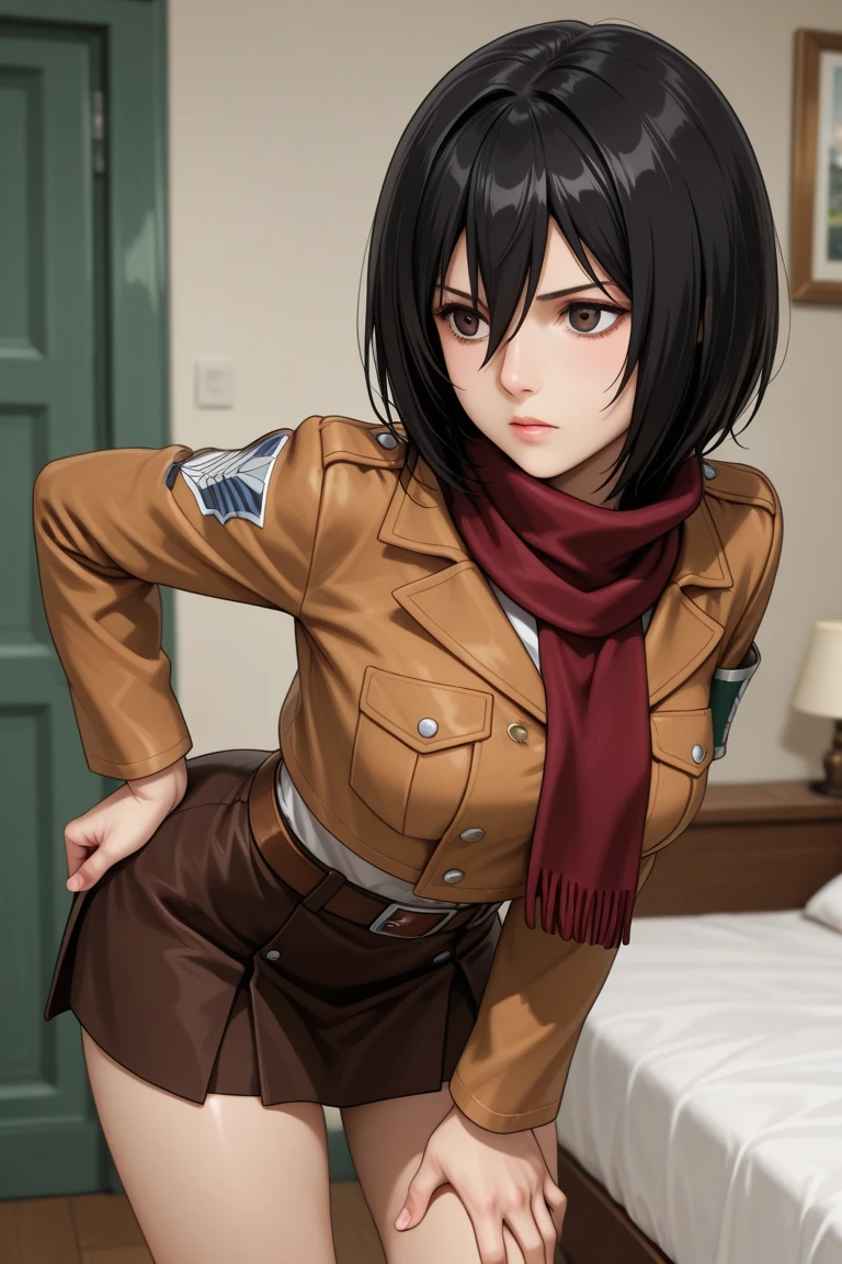 NSFW,Fumikasa,short hair,black eye,scarf,symbol,belt,thigh strap,赤いscarf,white pants,brown jacket,long sleeve,my pussy is being touched,shy,sex,Creampie,penetrated by a man from behind,sexual treatment,sex slave,(Sweat:1.5),I feel dizzy.,The Fall of Pleasure,i love playing with animals