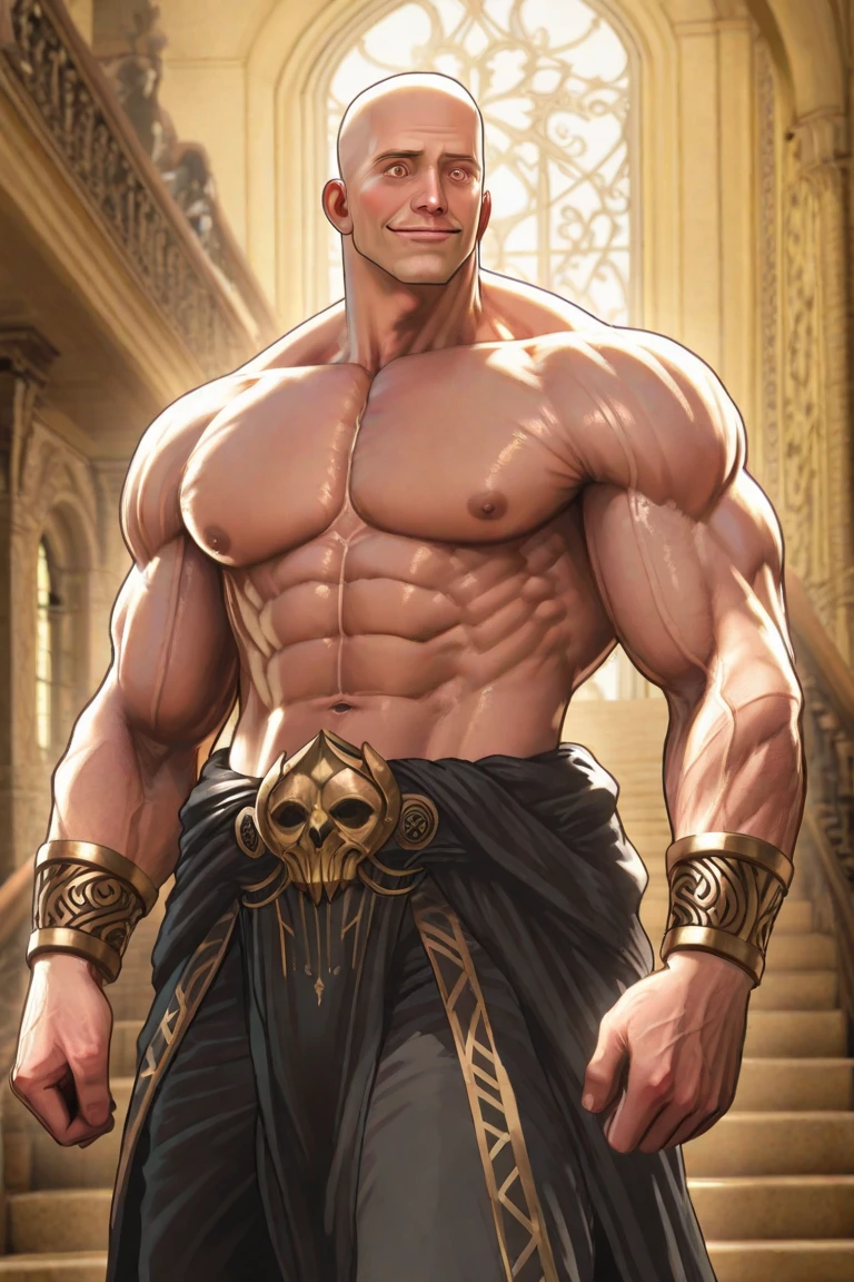 masterpiece, best quality, (extremely detailed CG unity 8k wallpaper), (best quality), (best illustration), (best shadow), absurdres, realistic lighting, (Abyss), beautiful detailed glow, art by PeterMohrBacher, (staring at viewer:1.5), (big pecs:1.35)