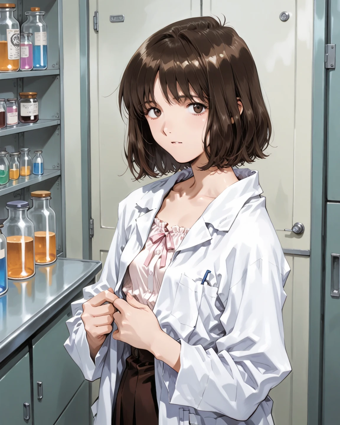 high quality, 8k, seduction of fellatio, (temptation by hand), hand in front of face, pov, strong eyes, side view, profile, 
(from over:1.3), open mouth, long tongue, in town toilet, in town, 
agnes tachyon \(umamusume\)
, zettairyouiki, blush, lab coat, stocking, sweater, 
gigantic breasts
, 0pen, 
fellatio_gesture, 
FellatioGesture, 

, seductive smile, (looking at viewer:1.4), 
