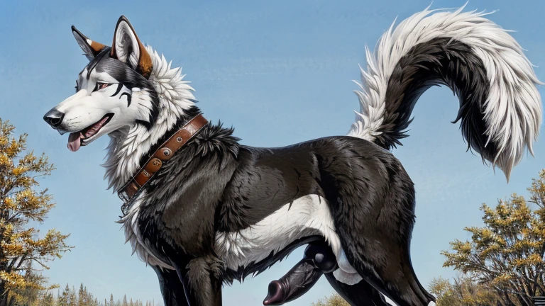 (fur:1.5), (fuzzy:1.5), (by marjani), (by sabuke), solo, (feral:1.6), CANINE, grey wolf, long fur, very fluffy neck, thick tail, long snout, long ears, (huge butt:1.4), anatomically correct, (detailed lips wrinkle), female, raised tail, full-length portrait, absurd res, in heat, raise butt, (posing for viewer), cute pose, eager, looking at viewer, perfect eyes, one leg up, huge balls, hyper canine penis, veiny penis, ejaculating, pooling cum, head up, mouth open, saliva, visible breath, butt up, front view, (stinky butt:1.7), bodily fluids, panting, (farting)