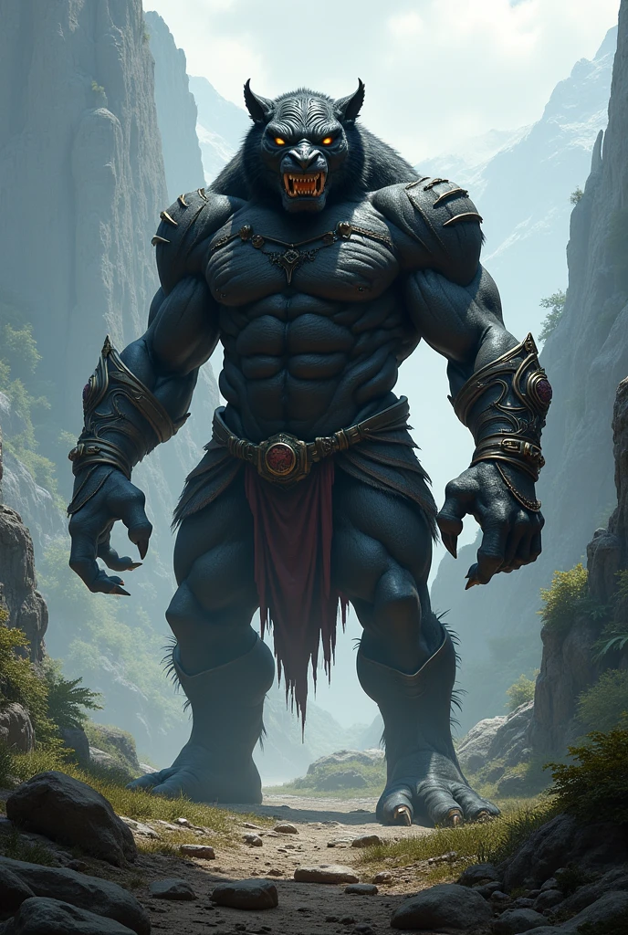 Humanoid gorilla with armor, incredibly realistic, with dense and textured hair, detailed and polished armor, high resolution, dramatic lighting, dark and mysterious background, dynamic and fierce pose. --auto --s2
