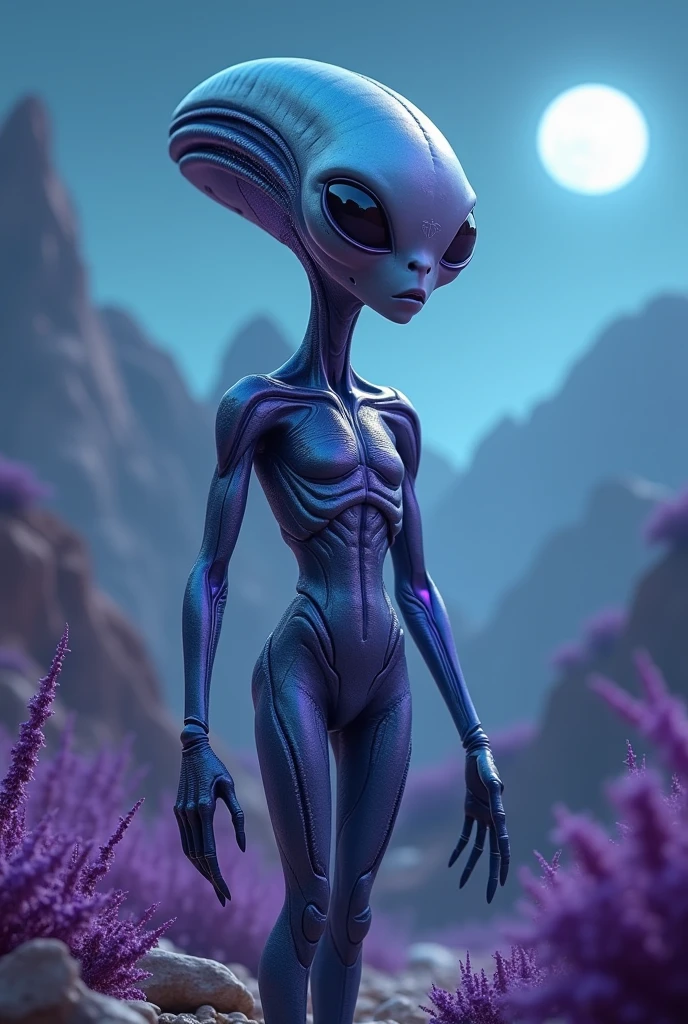 An extraterrestrial being standing against a backdrop of outer space punctuated by distant nebulae and twinkling stars. The alien creature is tall and skinny, with long, slender limbs, a large, rounded head, and large, almond-shaped eyes that glow with a vibrant color. It has an ethereal, phosphorescent glow enveloping its body, suggesting other-worldly abilities or technologies. Its body is covered in bioluminescent scales, casting a soft, iridescent shimmer. The creature emanates an aura of profound intelligence and an advanced yet enigmatic civilization far beyond the scope of human comprehension. It's reaching out with one of its six-fingered hands, indicating a gesture of peace or a desire for communication.