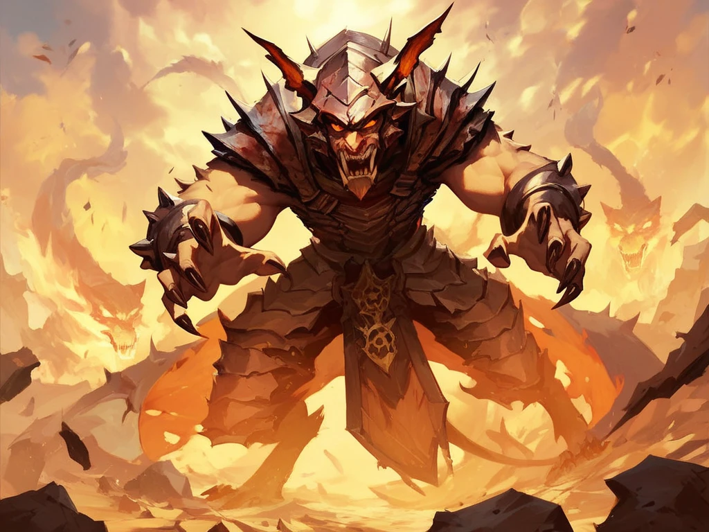 rat mask creature, barbarian style, full body, fighting, lava background, masterpiece, ultra high quality