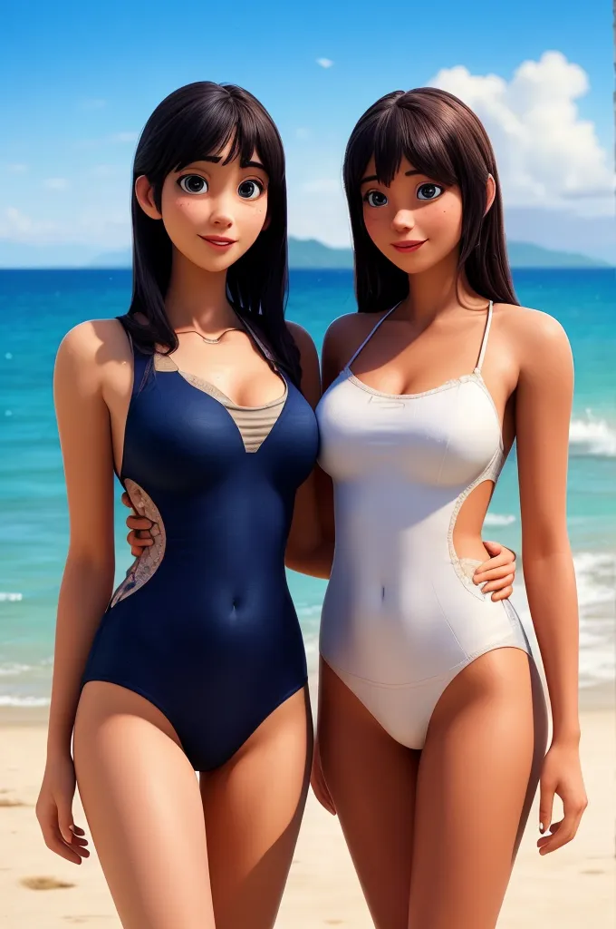 Seaside swimsuit black long straight