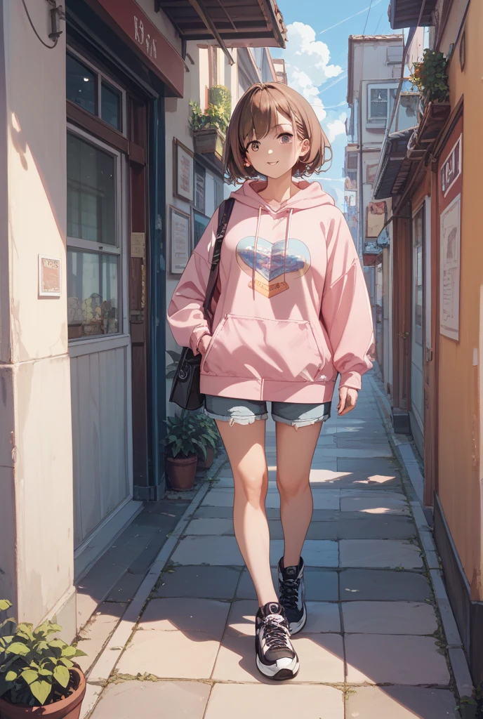 an animated girl with headphones on listening to lofi songs, full body