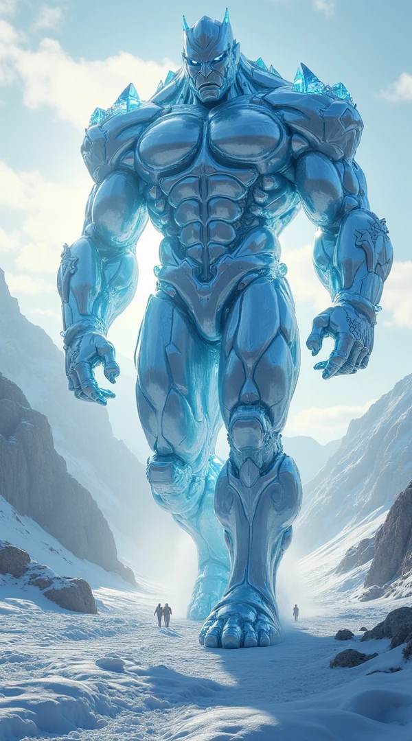 a man wearing ice power armor, beard, (30 years old), solo, floating ice orb, <lora:Clothing - Ice Armor:0.3> ic34rmor, ice, snow mountain background, outdoors, masterpiece, highly detailed, realistic, (detailed background), depth of field, intricate details, cartoon, 3d, dynamic pose, dynamic angle