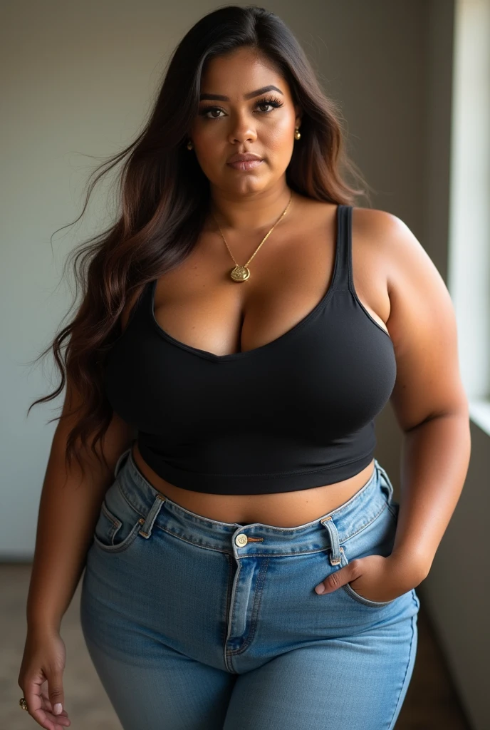 Radhika marchent Indian beautiful actress curvy plus size hour glass bulky huge figure woman, closeup camera view, big huge m-cup breast, wearing SHEIN LUNE Plus Size Women's Loose Fit Ombre Color Casual Camisole Top, Summer Color: Multicolor r, covered Bust , elegant standing position, eye contact view, different style hairstyle, bright eyes, thin eyebrows, fair skin, blushing cheeks, prefect head to toe view, full body, ideal for high-fashion or editorial shoots, ultra realistic skin texture, head to toe view, full body shot, full body view, smile face, black hair, Indian face, perfect skin tone light, ultra realistic skin texture, bigger waist, busty, big hips, fleshy thighs, thick thighs, busty, full body view, City Skyline at Night: Illuminated buildings and city lights.