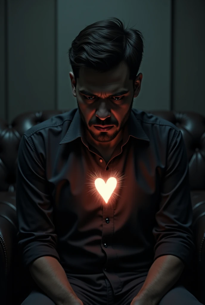 Hot guy with big chest and lying on the bed and the villain open his chest and rip his heart out