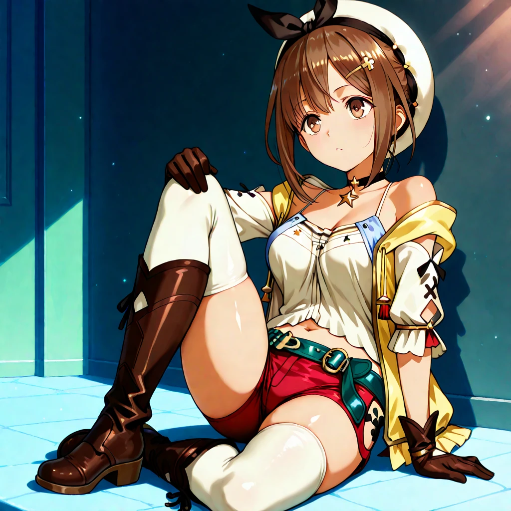 (highest quality:1.4)、High resolution、detailed background)、anatomically correct、attractive thighs、A low-angle close-up highlighting the crotch of her panties、Super close-up shot from directly below、beautiful girl、Super detailed panty stitching、Detailed crotch depiction、White sheer sleeveless sailor dress、cold eyes、Looking at me with a troubled expression、blushing、camel toe