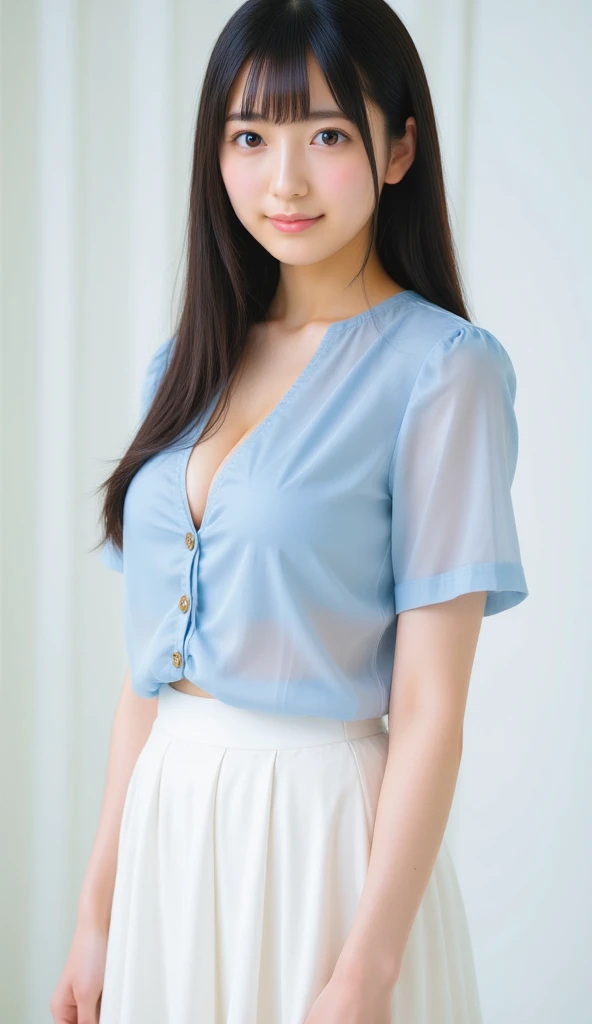 (masterpiece:1.3), (High resolution:1.1), Detailed beautiful face, Detailed beautiful black eyes, (Perky smile:1.4), girl with, 20 years old, F1/8,beautiful Korean women, in 8K, Best Quality, Realistic, 超A high resolution, photographrealistic, Japanese, slim, Huge breasts, nurse clothing,Random hair,Unreal Engine