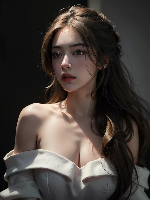 a girl with long pink hair, beautiful detailed eyes, beautiful detailed lips, extremely detailed face and eyes, long eyelashes, cinematic modern side-swept blush lighting, ray tracing, parallel shadow, wide shot, high detail, textured skin, 4k best quality, photorealistic, vivid colors, masterpiece, digital art
