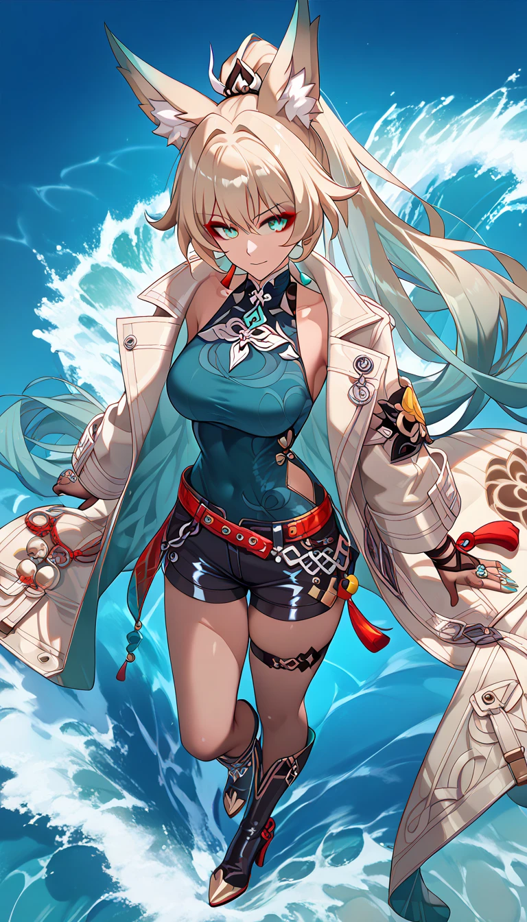 Masterpiece, High-Quality, High-Resolution, Anime Style, Bright Main Colors, Normal Camera Angle, Full-body Subject, a cool gilrl, (get wild, self control, BEYOND THE TIME, SEVEN DAYS WAR:1.5), Richly drawn and ultra-detailed