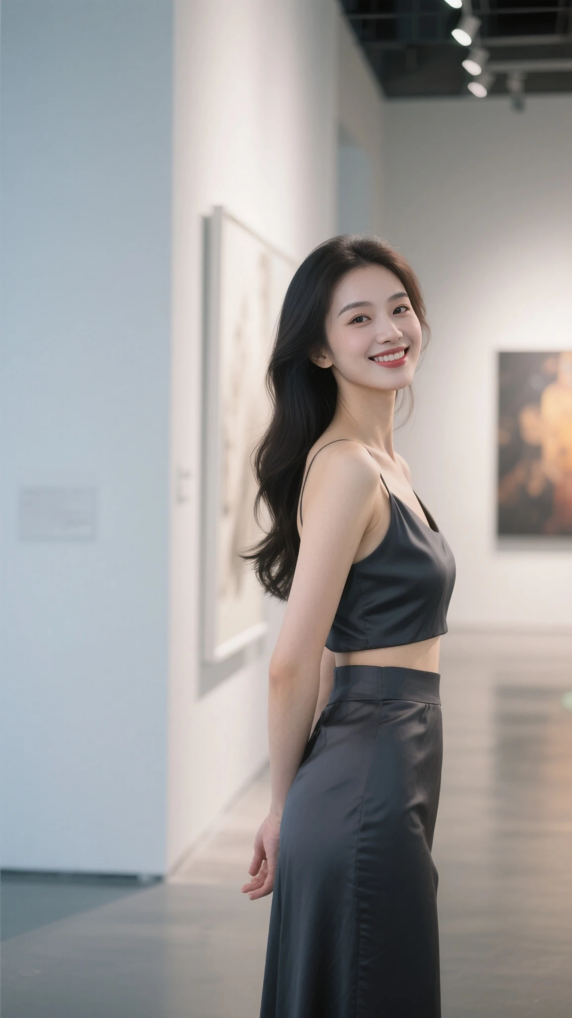 ((Masterpiece, Top image quality, high resolution、alone、skin shiny))(on the table, best quality, actual, super detailed, meticulous, high resolution, 8k wallpaper), Close-up portrait of a beautiful woman, like, smiling, light brown messy hair, Perfect dynamic composition, 美丽meticulous的眼睛, Just like the cover of a fashion magazine, on campus,wearing gold glasses