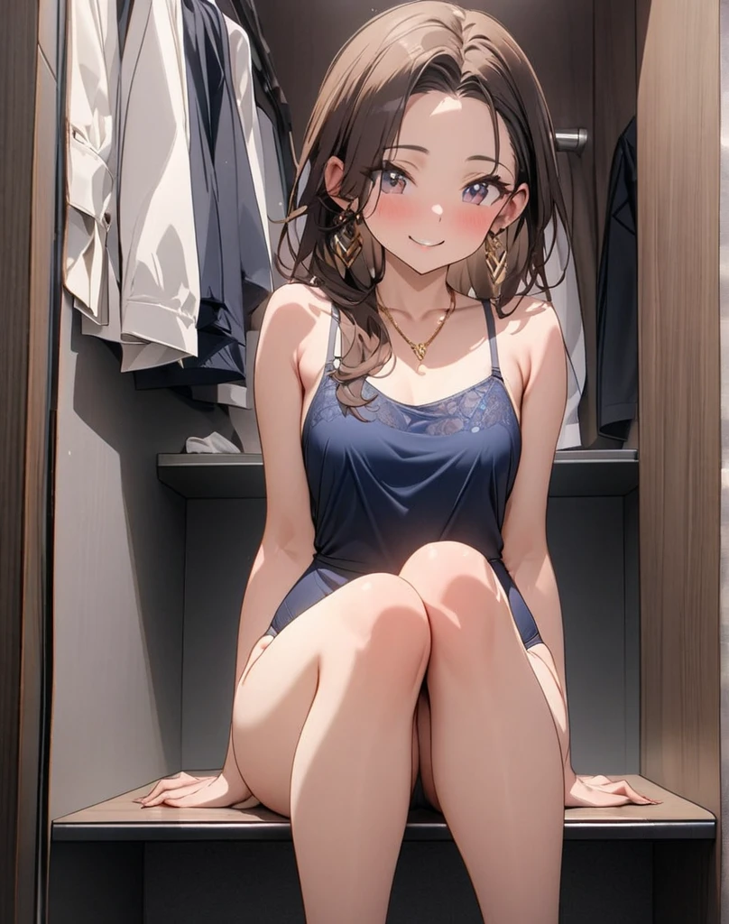 A beautiful girl taking a Selfie with her phone, anime girl, Inside the house, From behind, Dark brown hair, Red-tipped gradient hair, Long Hair, Twin tails, Wavy Hair, Long Bangs, Shiny Hair, Cat hair accessories, Aqua Eye, Glowing Eyes, Close one eye, Sparkling eyes, Earrings, Grin, blush, Captivating smile, Big round breasts, she takes a Selfie with her phone, (Selfie:1.5), Show your back, From below, Nice round ass, whole body, Dolphin Shorts, Pink camisole, Attention to detail, anime, anime style, Chiaroscuro, Framed, throw, Wide Shot, Panorama, Atmospheric perspective, Wide-angle, 85mm, Sony FE, 8k, Super Detail, 超High resolution, retina, masterpiece, Accurate, Anatomically correct, Textured skin, High resolution, Highest quality, 16K