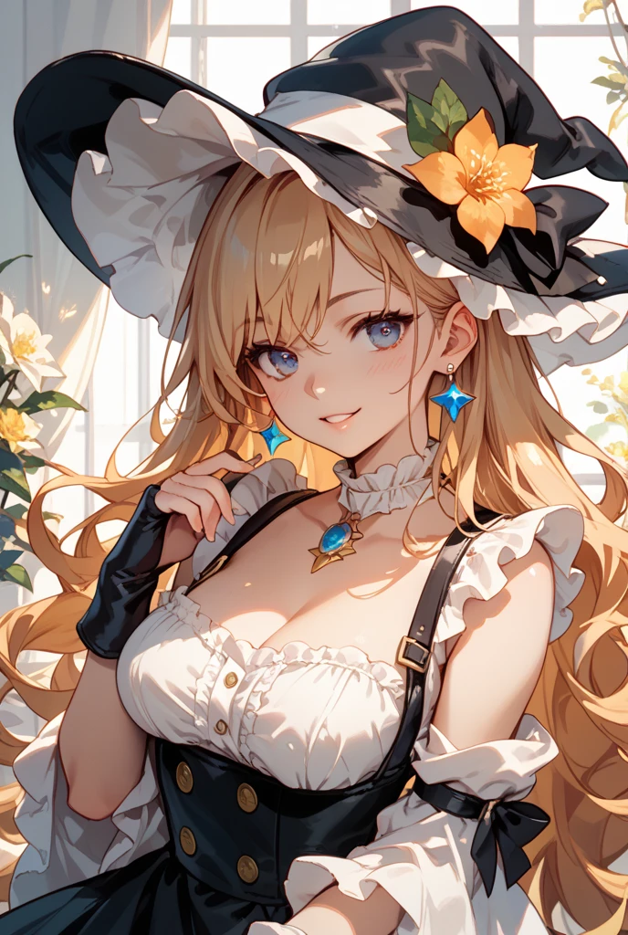 Beautiful blonde cowboy woman in langerie
