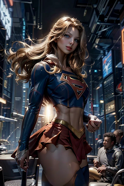 brunette color hair,ultra-realistic realism,8k,Super detail naked Supergirl