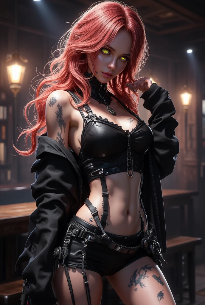 Ginger hair, red head, emo punk girl, goth girl, punk princess, emo red head, bratz doll((nsfw:1.5)exposed naked breasts:1)