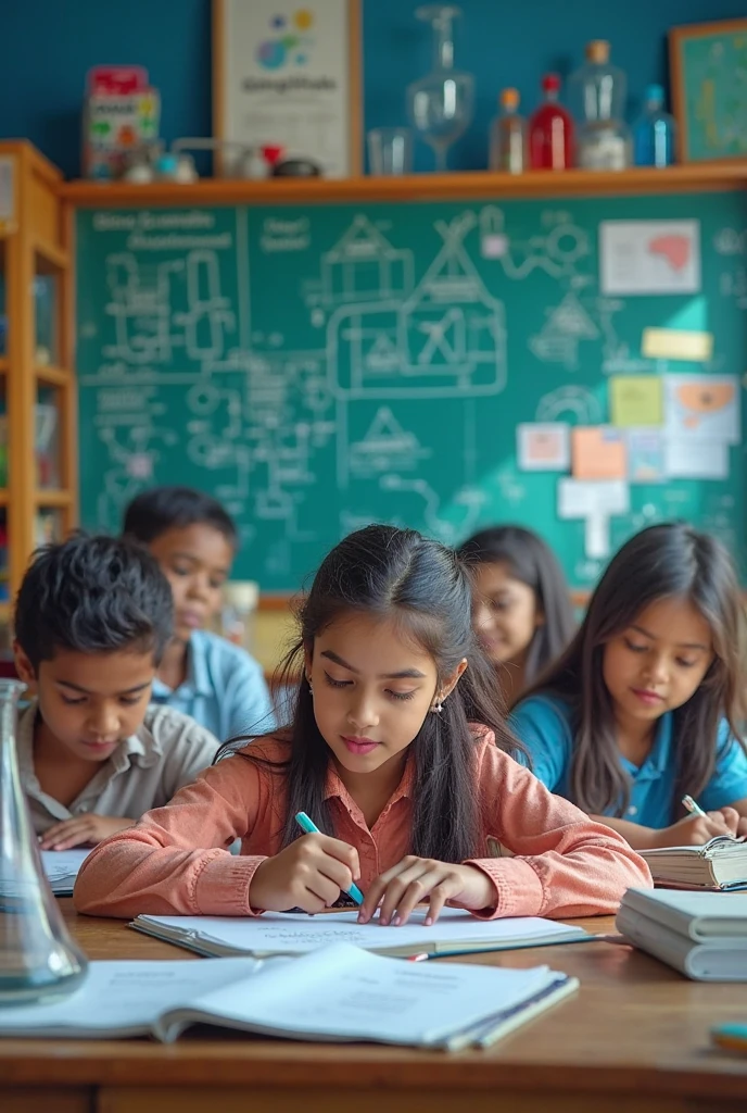 Students studying in a School located in goa