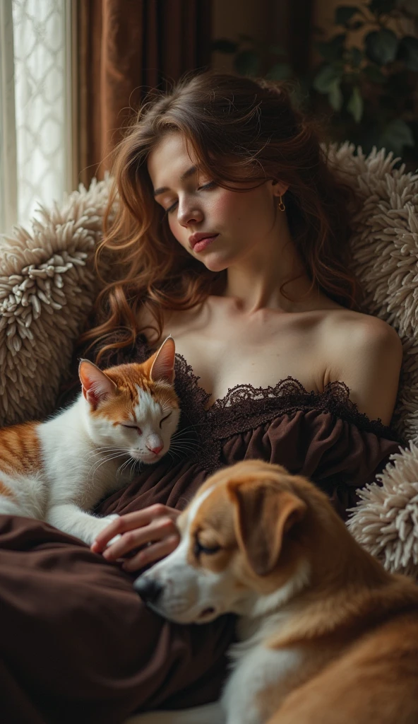 Lucie qui caresse un chat