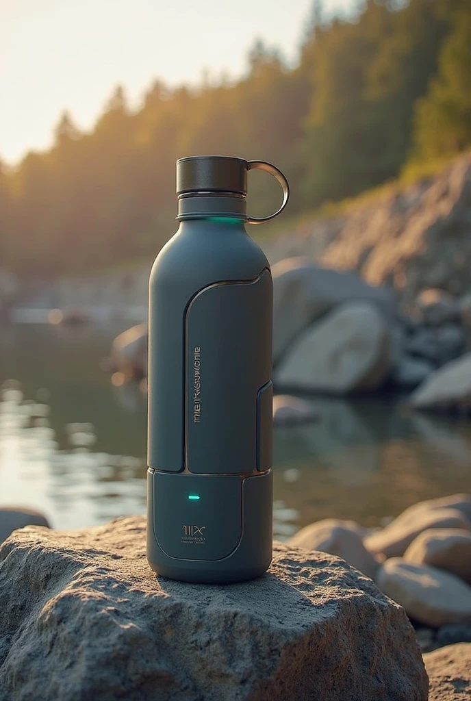 Design of water bottle with hot and cold button
