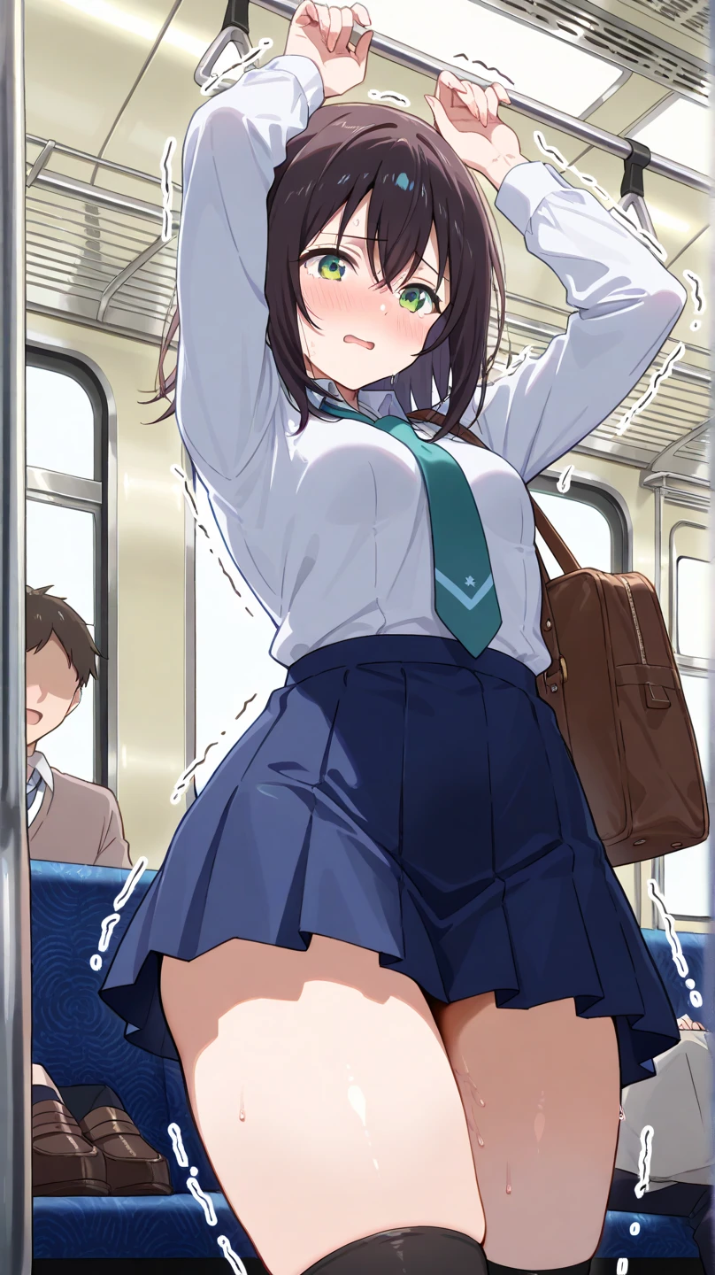Chestnut Hair、short hair、Pale chestnut eyes、Pull down your panties、Take off your panties、Black Skirt、Turning around、on the train、Strap、look back、8K,Masterpiece、Chestnut Hair、short hair、Pale chestnut eyes、Japanese 、、、Lift up your skirt、On all fours、Showing panties、Stick your butt out、Turn your ass towards me、Blushing、、Showing panties、Pull up your skirt、Blushing、on the train、Strap