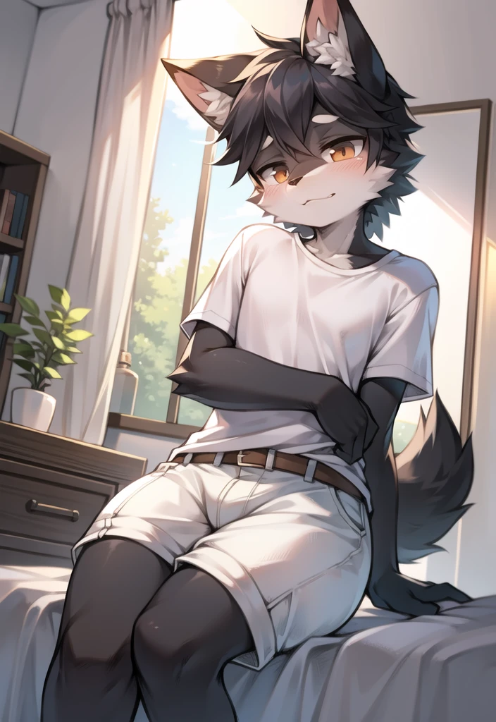 by Kenket, Ross Tran, Ruenjia, Sauce, Fogoff, by zackary911, by Hyatt Lane, Places to Run, by Fumiko, by Pixelsketcher, by Bayard Wu, by Thomas S Benjamin Kennington, by Einhelm, by Gilinah, by Coffee Soda, by Hioshiru, by Pui-Kevlar, by r-mk, by Dimwitdog, Alone , e621 installed successfully.., beautiful and detailed portrait of a man ((man))) anthro wolf, movie light, charming, with, wolf, thighs, thin, full body, beautiful, messy hair, hair brunette, young man, male (18 years old), blue eyes, bedroom, dog collar, white fishnet stockings white long sleeve white panties
