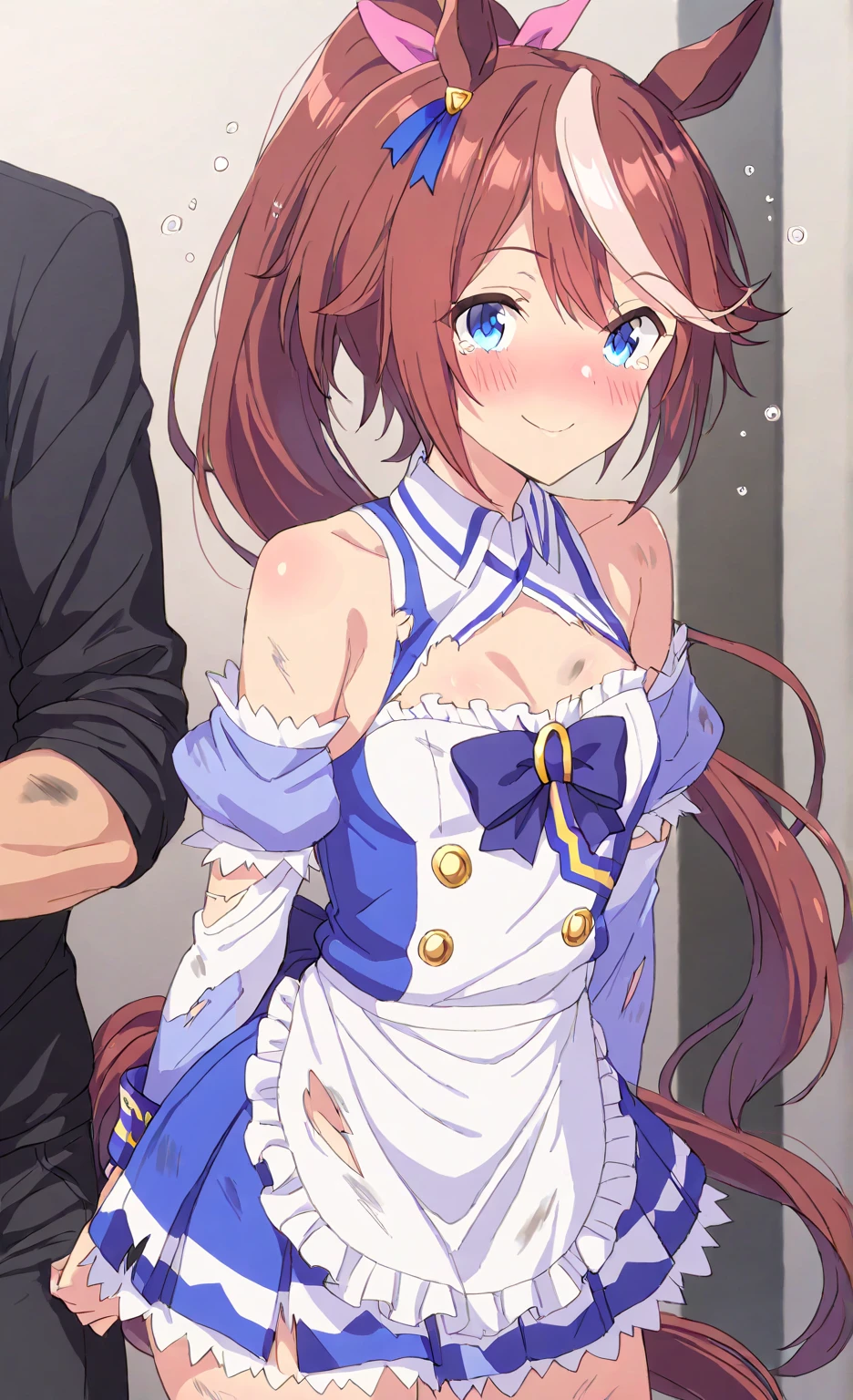 (masterpiece, best quality, high quality), volumetric lighting, figure, beautiful, cowboy shot, Honoka Kosaka, blue eyes, breasts, blushing, score 9, score 6 top, score 5 top, score 4 top, source anime, masterpiece, best quality, Love Live! ,{{Kosaka Honoka: 1.5}}, dirty warehouse,(((sex, reverse cowgirl, breast grabbing,))),((sex with man))),(nsfw),(((nude))), ((torn clothes: 1.3)), ((panties aside: 1.0)),((torn clothes pretty Idol costume: 1.3)),blue eyes, orange hair, one side ponytail, short hair,,(small breasts,),(crying face: 1.0),(tears in eyes: 1.0),detailed face, highly detailed CG,(perfect hands, perfect anatomy),(embarrassed face),((defloration: 1.0)),(no pubic hair),(bright warehouse: 1.0),(1,: 1.0),(detailed and beautiful eyes: 1.3),(detailed face: 1.3),(dirty sheets: 1.0),((rape: 1.0)),((blood from vagina: 0.5)),((creampie: 0.7)),((vaginal details: 1.0)),((open crotch) ),