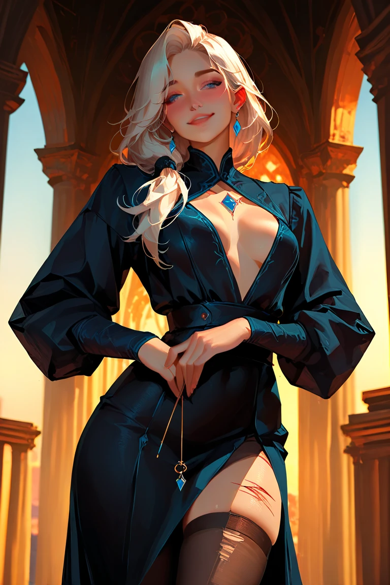 Intricate details, (perfect shiny skin: 1.2), (very detailed face), (masterpiece, realistic: 1.3), (extremely complex: 1.2), >, intricate details, noble and elegant woman. She wears a gorgeous purple dress with a jewel-encrusted crown on her head. Holding a bright red rose in her hand, she raised her head slightly and stared ahead. Her eyes are deep and bright, exuding tenderness and confidence --v6