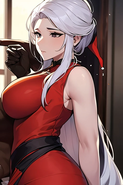 (((tmasterpiece))), 4K 分辨率, highly detailed, (((Very detailed eyes))), Affectionate cockfighting, high qulity, A high resolution, hyper-detailing, 8k, best qualtiy, Open your mouth and stick out your tongue,Be red in the face,thick,Expose large breasts,Expose ,The reveal panties,cum on facial,Back view back,hand on hips,The expression seduces sexy