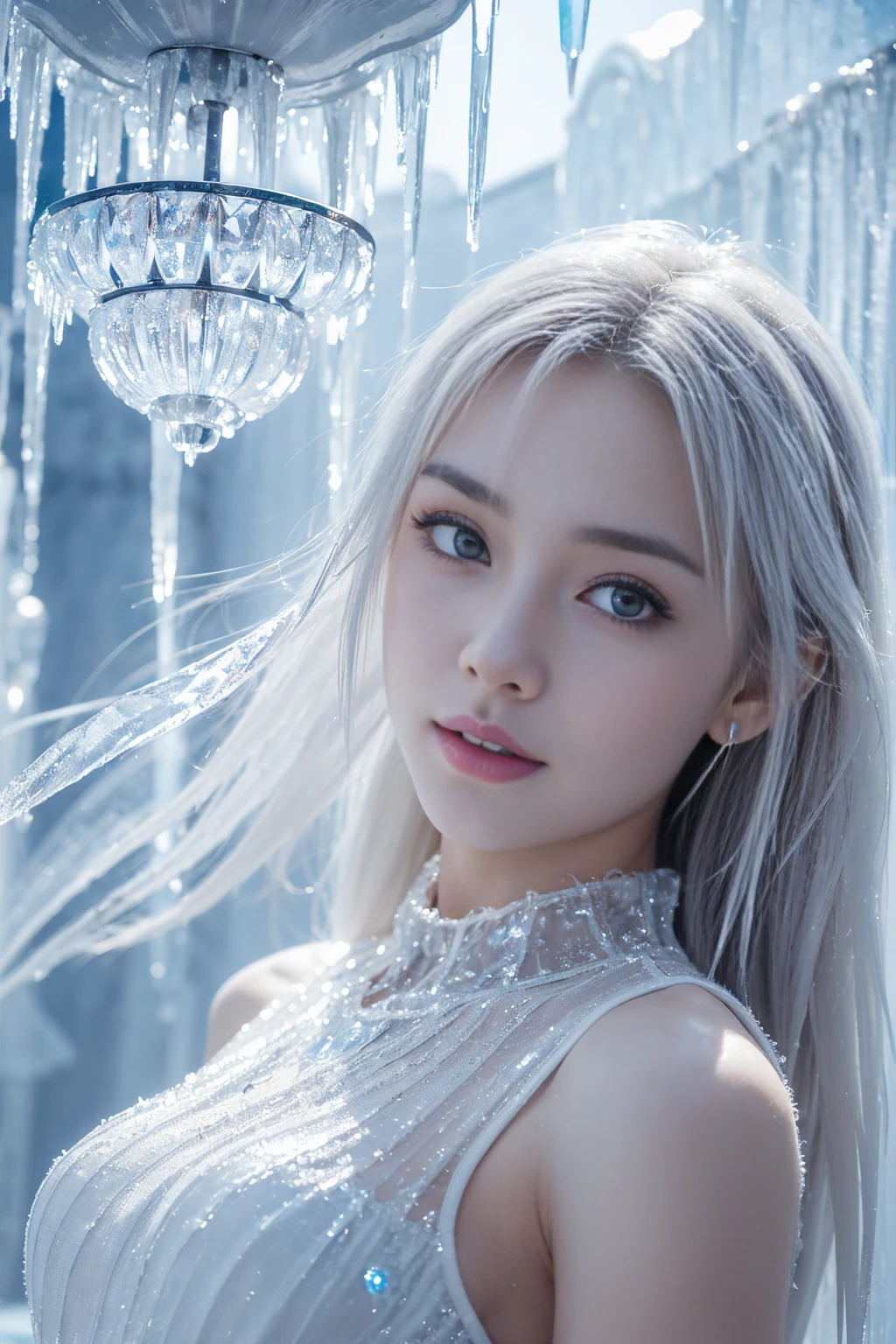 (High resolution,Tabletop:1.2),Very detailed,(Realistic:1.37),Portraiture,Full Body Shot、Slime Girl、Covered in silver slime, (Partially transparent), (Wet), Silvery liquid dripping from the body. Her hair is also Covered in silver slime. Blue and green slime scattered, Blonde, blue eyes、Very cute face、Random Pause、I can't stand it