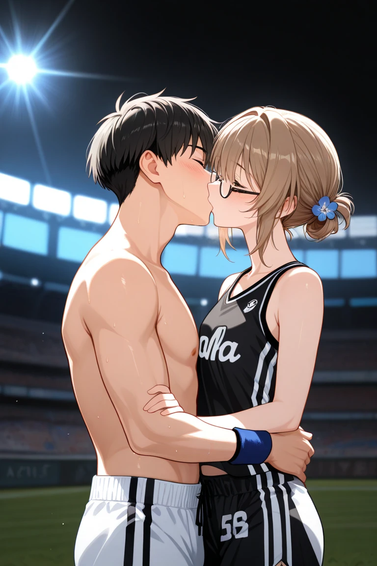 (((masterpiece))),(((best quality))),(ultra-detailed,high resolution:1.2),(illustration),((an extremely delicate and beautiful)),(detailed background),  ((standing)), ((face to face, hug, sex)), toes, vaginal penis, (((wrestling ring)))), ((1shota boy)and(1petit girl)),hetero, (1shota boy,short stature:1.4), ((((shota boy is 8 years old)))), small penis, undercut, (((he has hair)))), he looks smug,((((1petit girl,short stature)))), girl is 10 years old, (slender body:1.4),  (medium hair, side-ponytail),straight hair, dark red hair,dark red eyes,((((flat chest)))), covered navel, collarbone, pale skin,shiny skin, ((She wears dark red competition swimsuit)), (ahegao,rolling eyes:1.4), (trembling), (cum on clothes:1.4),cum on body,excessive cum,cum facial,bukkake,cum on hair,cum in pussy, clothing aside, clothed, text,