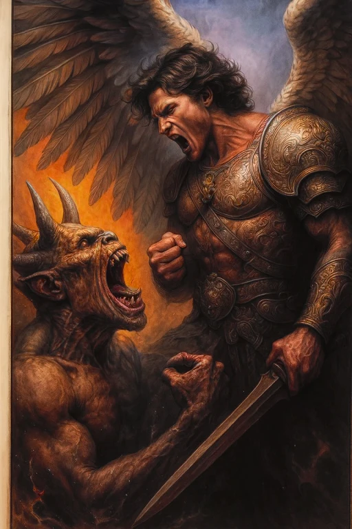 God fighting Satan 