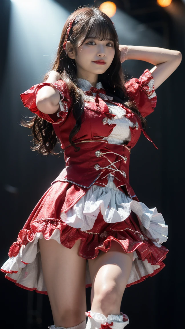 Alafi in a red dress holding a red umbrella, wearing atsuko kudo latex outfit, Anime girl , covered in red slime, grayscale phtoto with red dress, very sexy devil outfit, Belle Delphine, Red colored, Red color, Anime , katanas strapped to her back, glowing red, some red, wig, silver red