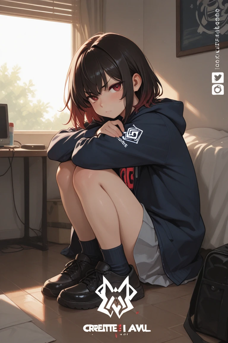 (masterpiece) 1girl,portrait,(8k, RAW photo, best quality, ultra high res, photorealistic, ultra-detailed),legs wide,kneeling,missionary,camera low,camera close,best quality,1girl,solo,streaked hair,choker,(graffiti:1.25),paint splatter,arms on hips,leaning back,looking at camera,armband,thigh strap,streaked hair,head down,head tilt,tight,thin,small,perfect face,ninym ralei,