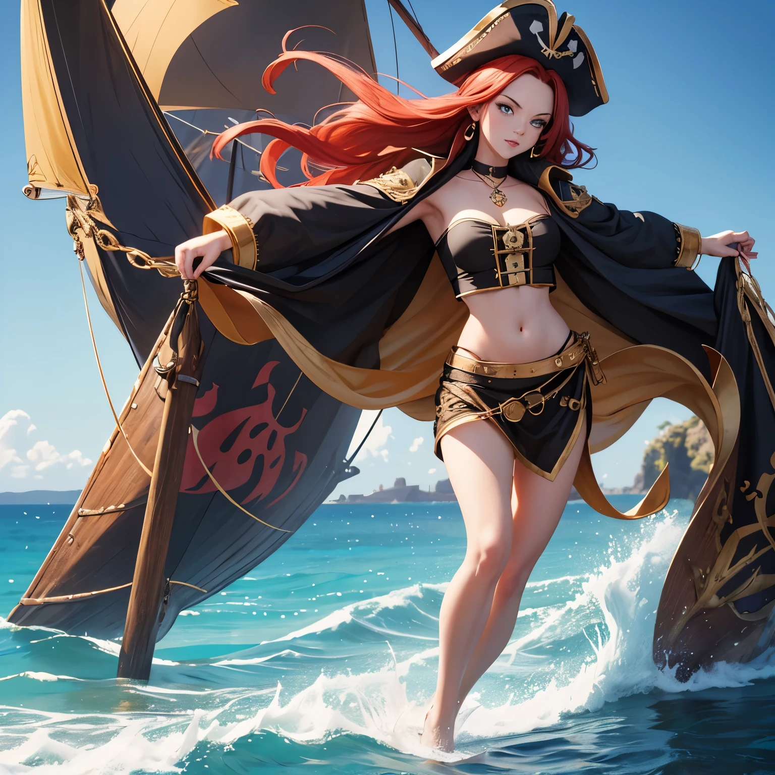 (Numerous award-winning masterpieces, with incredible details), (hd masterpiece, 8k, best quality), ((Extremely beautifull face)), (extremely detailed realistic face features), (beutiful blue grey eyes), ((finely detailed true circle Symmetrical blue grey eyes)), (She has a meloncholic face), (A majestic sight), long redhead hair, (big breasts: 1.8), anatomic, small wraist with big hips, red hair, long flowing hair, snow white fair skin, pale skin, (perfect five fingers:1.3), (perfect fine fingers), perfect hand anatomy, realistic, 8k, fantasy