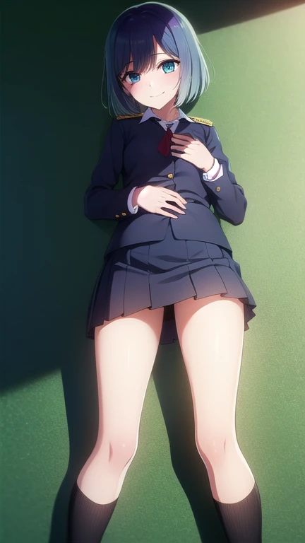 nobarakugisaki, nobara kugisaki, bob cut, (brown eyes:1.7), brown hair, lips, short hair, BREAK belt, brown belt,stockings,white crop top, crop top overhang,wet crop top, pleated skirt, medium skirt,shirt tucked in, skirt, blue skirt,skinny fit, BREAK looking at viewer,BREAK (masterpiece:1.2), best quality, high resolution, unity 8k wallpaper, (illustration:0.8), (beautiful detailed eyes:1.6), extremely detailed face, perfect lighting, extremely detailed CG, (perfect hands, perfect ???????),bedroom,bed,dark light,candles,???????,showing panties,small ???,thin legs,full body,?????????, on knees,from above, ??????????????,