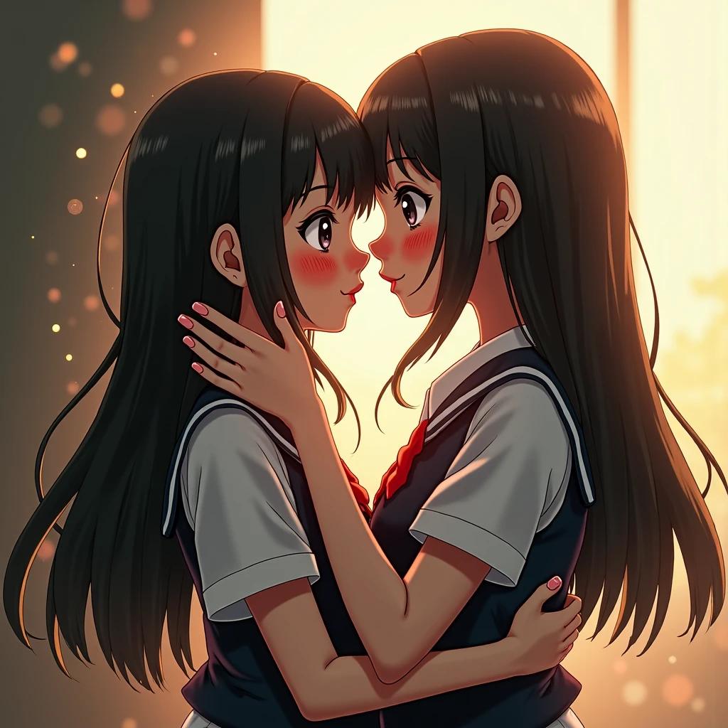 masterpiece, best quality, (1faceless boy:1.3),(boy grabbing breast:1.1),1girl .(school uniform:1.2), black long hair,brown eyes,(classroom:0.8), (sunset:0.7),(medium breasts:1.4), (sad smile:0.8)