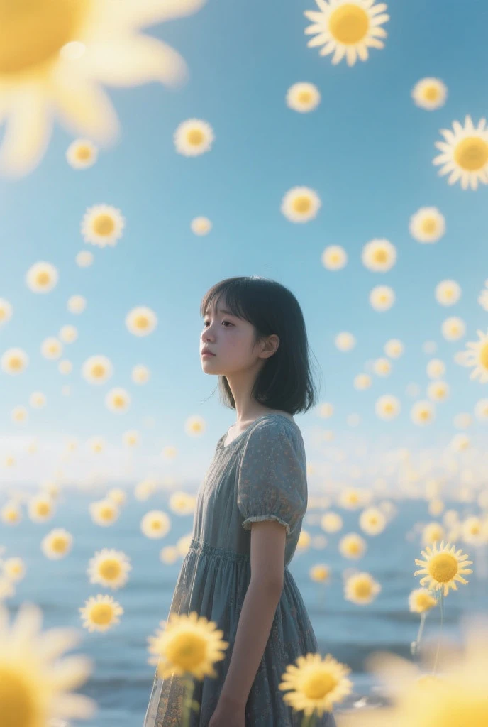 The last human on earth、Growing small, colorful flowers of hope in the final days of the world. Get creative. Post-apocalyptic、Takashi Murakami