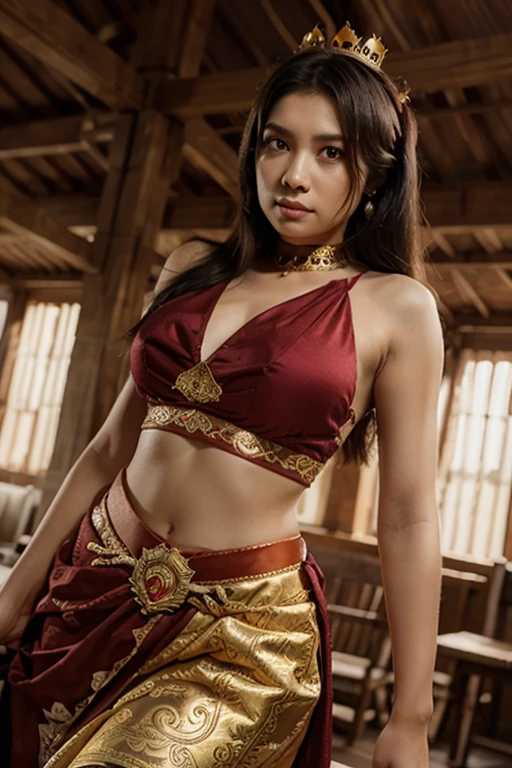 work of art, best qualityer, 1 girl, Arrived (Ghost World), red vest, neckleace, breasts big, looking ahead at viewer, :d, gram, blue sky,