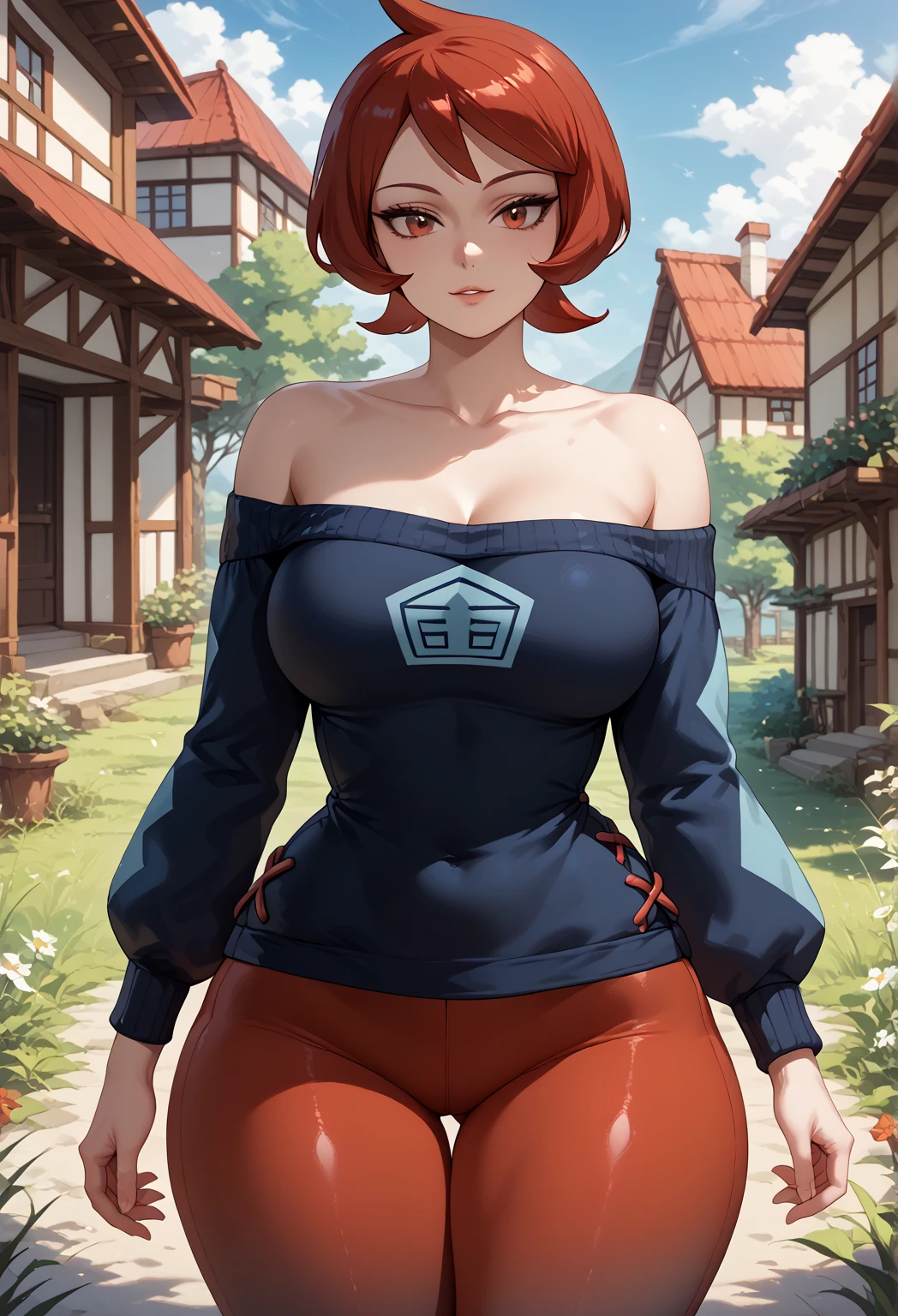 ((masterpiece)), high quality, very_high_resolution, large_filesize, full color, heavy outline, clear outline, colorful, (beautiful detailed eyes), (beautiful face:1.3), (boyish face:1.3), 1 girl, (femaleranma), (red hair), short hair, (braided ponytail), ((bangs)), bumpy bangs, blue-gray eyes, big breasts, curvy, femaleranma, braided ponytail, (red chinese clothes), sleeveless, tangzhuang, black pants, cameltoe, standing, upper body, ((from side:1.4)), ((portrait:1.8)), ((face focus:1.4)), (Halloween Vampire Theme:1.3), Scary monsters, Upper body photo (elegant) Vampire woman standing on the roof under the red full moon, Vampire Fangs, ivory, Let me see your fangs, Wearing an orange Halloween costume, (The fusion of orange sailor suit and work pants:1.3), (Orange themed clothing:1.3), wear glasses, shut up,(Smiling eyes:0.2),looking at the audience, (on the table, best quality:1.2), absurdists, Perfect work of art, Popular on artstation, Very detailed, fine, (current, Reality:1.37), portrait, There is light on the face, Delicate face, night, night situation, night time, (moonlight:1.3), Tentacle crawling、current, Super sharp, Super detailed, Bob short hair, ppixie hair, Parted bangs,huge , Crazy breast swelling, Chest larger than shoulder blades, Big breasts and thin waist,(huge breasts:1.2),Hydrated skin((rogue))((Very huge breasts)),((Grooves reveal original skin))vintage comic style, ((perfectly standing at front)), highres, best quality, masterpiece, masterpiece, super high quality, Beautiful details, Very detailed,16K, Exquisite, Absurd, High resolution, Beautiful background, Beautiful Eyes, Beautiful Skin, Anime Style, One girl, alone, View your viewers, Focus on the upper body, :1.5))), Huge breasts, Big Ass, red_hair, single braids BREAK Ranma red_shirt, Ranma Black_pants, black_Kung Fu_Blake Camel Toe Shoes, Cheeky Smile, Open your mouth wide, Double teeth, Cheeky girl, Dynamic pose, ( Raise one leg high and kick: 1.3), (I-shaped balance: 1.1), Fine hand, Detailed feet, Perfect Anatomy, (Drops of sweat: 1.5), Outdoor, loose, Taoyuan Gap,
