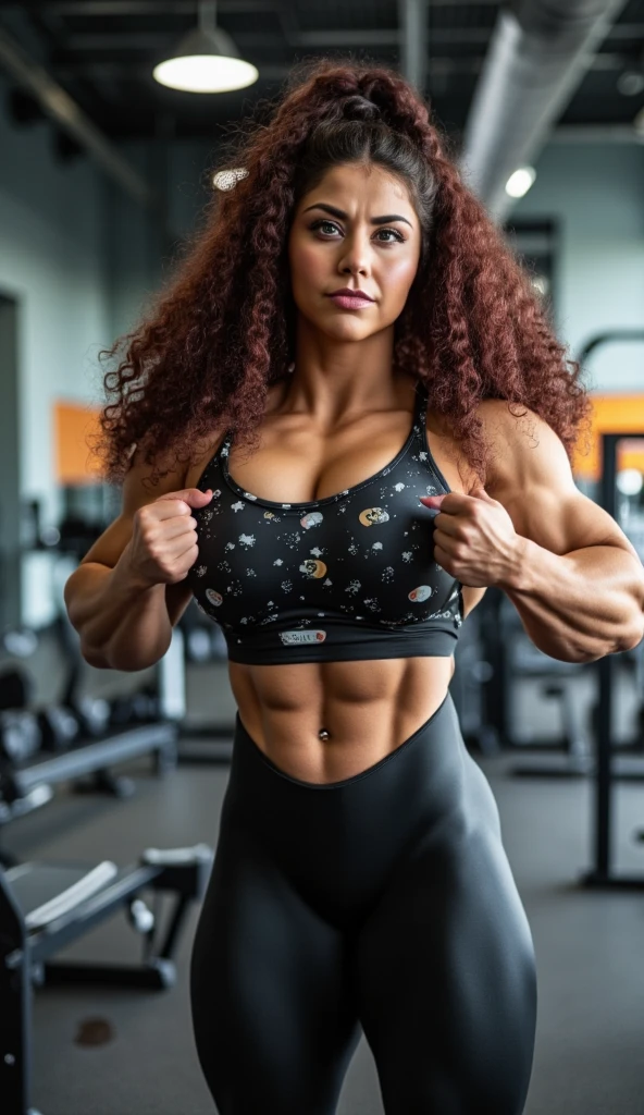 (Muscular:2.3), (thick thighs:2.3), 
(blak female, frizzy black hair, afro:1.5), (adult), beauty mark, freckles,
(earrings, eyeshadow, lipstick:1.3), 
detailed eyes, (big smile:1.8), detailed skin,
(small breasts:1.5),
choker, (pink halter top:1.5), (miniskirt:1.8), 
(upper body view), (looking at viewer), (three quarter view),
(nightclub:1.3), rim lighting, two tone lighting, dimly lit