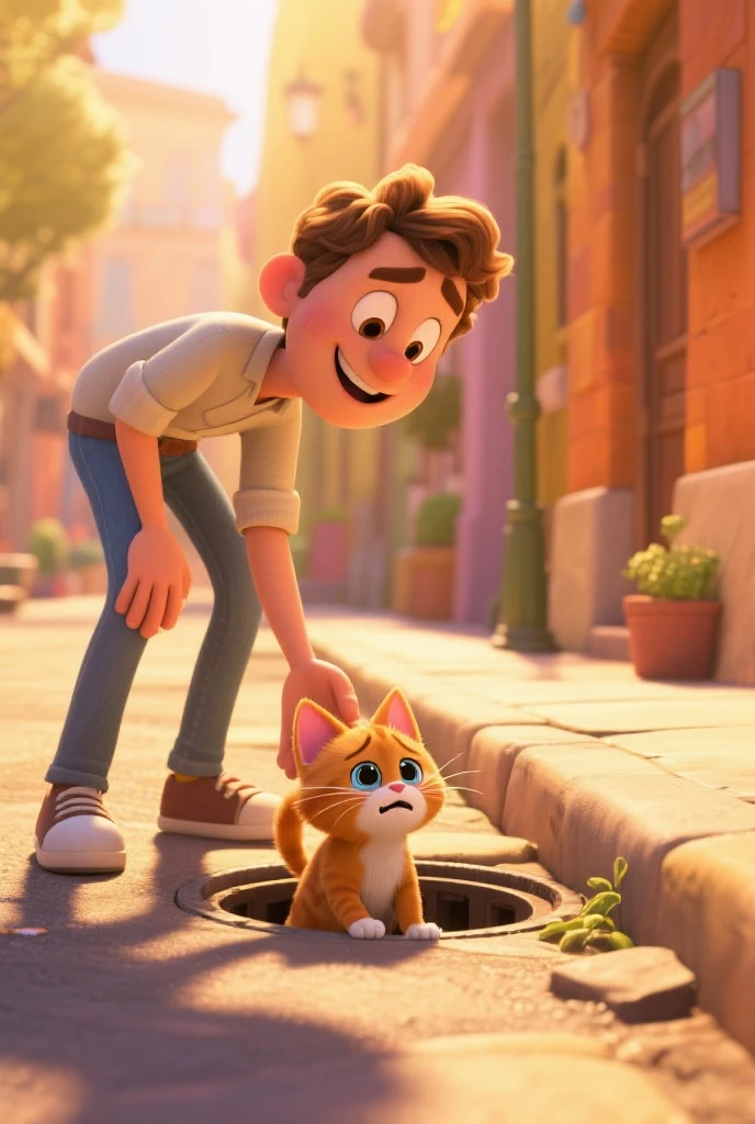 Personnage de dessin animé d'a boy finding a cat in a park, 1boy, cat, park, colorful, 8k, personnage d'animation, personnage stylisé, rendu du style d'animation, stylisé en 3D, Rendu Arnold Maya, Rendu 3D stylisé, toon rendu keyshot, Personnage 3D, Personnage 3D, Rendu 3D stylisé, rendu de personnage 3D, personnage de dessin animé, Caractère gros plan, Pose du personnage, (Style Pixar) (partie maîtresse:1.2) (bokeh) (Meilleure qualité) (peau détaillée) (texture détaillée) (8k) (argile) (Éclairage cinématographique) (netteté