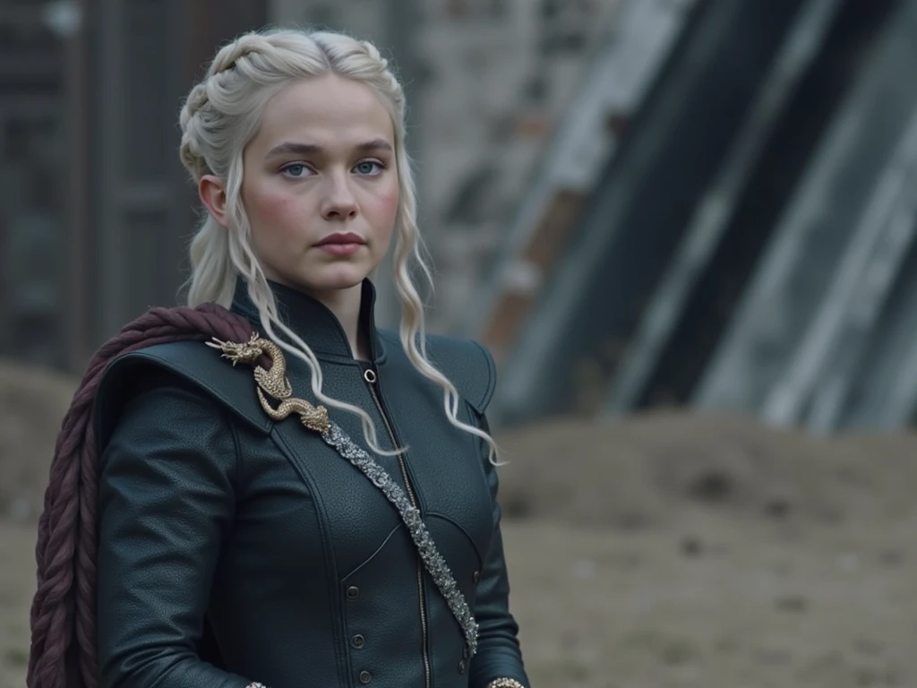 cold expression,white hair, black clothes,Face to the front,Full body view, raw photo of Daenerys Targaryen, highly detailed, arts station, smooth, sharp focus, 8k, trending on instagram, Trending on Tumblr, HDR 4K, 8k,looking at camera,film stock photograph
