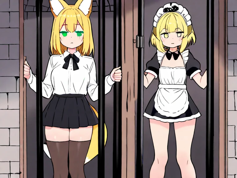 Anime. 1 girl. Baby. Kitsune. Blonde. Long hair. Blue eyes. Beautiful eyes. Perfect eyes. Expressive eyes. Blind eyes. Blind. Ideal face. Ideal anatomical body. Beautiful long legs. Beautiful body. Beautiful nose. Fox ears. Fox's tail. 12 years old. Embarrassment. Blush. Beautiful character design. Shiny skin. Dirty tunic. Torn Tunic. Slave. Collar. Shackles. On a chain. No panties. Barefoot. White cane in hand. Hand on crotch. Urinary incontinence. She wants to pee. She needs to pee. She has a strong, desperate urge to pee. He squeezes his crotch tightly. Rubbing the crotch. Slight forward bend. She peed herself. The girl can't stand straight. She pees standing up. She peed herself while standing in the raov market. Middle Ages. Fantasy. City. Town Square. Slave market. Tears on eyes. Cry. Snot flows from the nose. Whole body. nsfw. Official art. Extremely detailed CG Unity 8k wallpaper. Ideal lighting. Ultra high resolution 4K. Super detailed 8K. A high resolution.