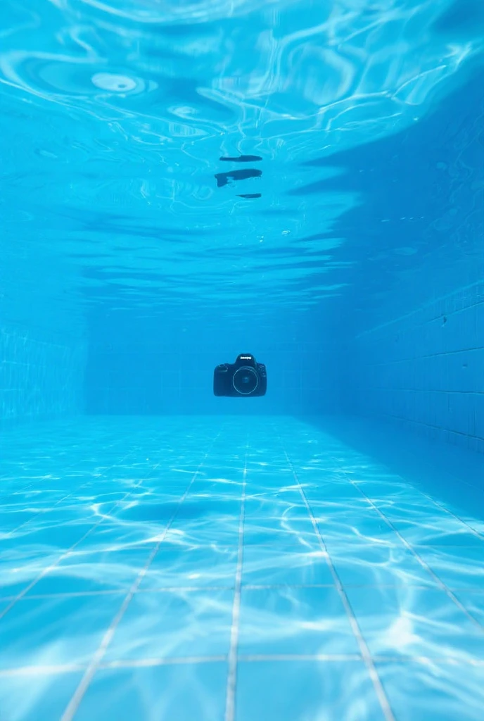 Camera in the pool and woman with giant butts coming out of it with wet and transparent pants and black underwear