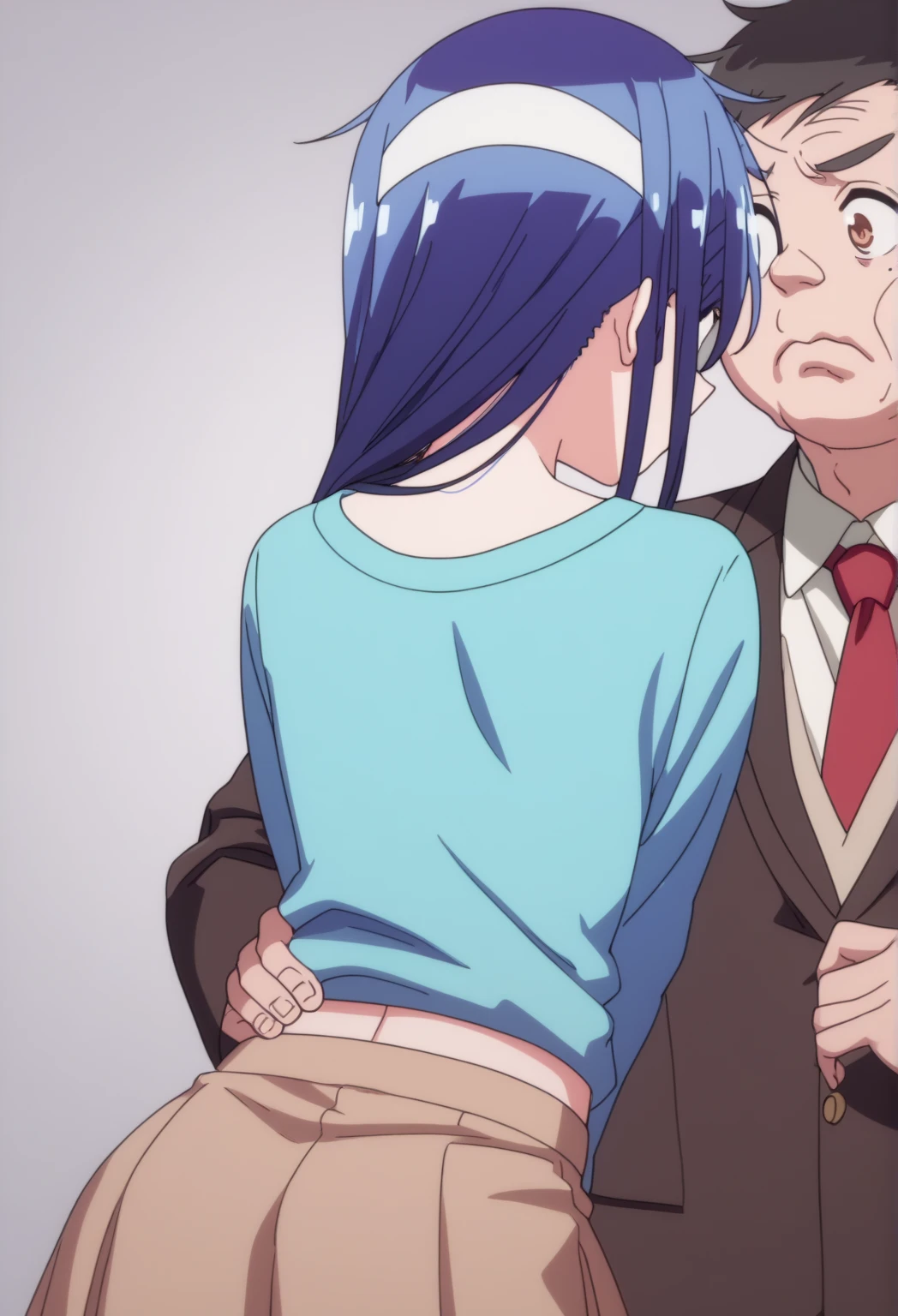 NSFW,masterpiece,Highest quality,High resolution,Super detailed,Roxy Migurdia\(Mushoku Tensei ～If you go to another world, you'll get serious～\),Small breasts,Blue Eyes,Blue Hair,Long Hair,Braid,Twin Blade,shirt、Long sleeve、Black Skirt,(teacher),(gentlemen),Iron Collar,Astonishment,Embarrassed,sexual excitement,Estrus,blush,((Squirting)),Sweat,heart,Fantasy,School,classroom,(male),Having sex,Insert,Creampie,Are standing,forward leaning posture,From the side